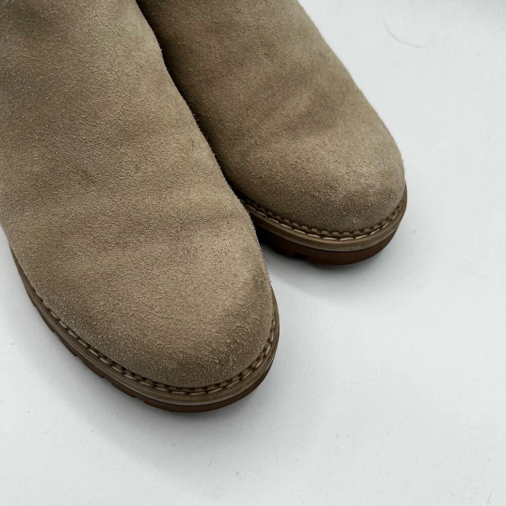Crown Vintage Light Tan Suede Pull On Chelsea Boots Size 8 - Picture 3 of 8